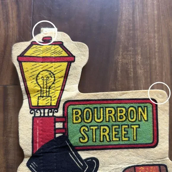 Vintage 1970s Colorful New Orleans Bourbon Street Felt Pennant 22 X 9.5 Souvenir - Picture 5 of 8